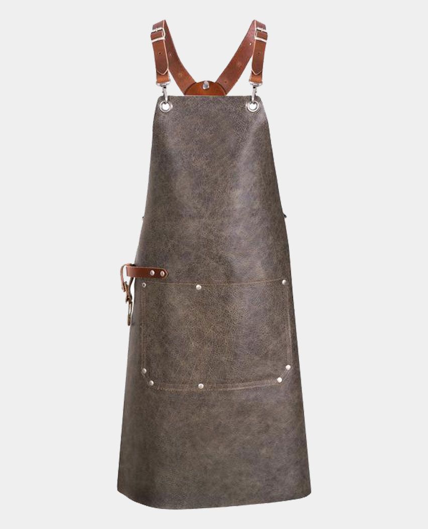 Premium Quality Leather Apron with Comfortable Cross Back Shoulder Straps