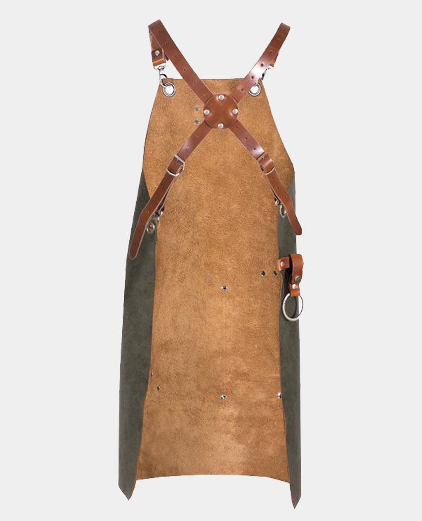 Premium Quality Leather Apron with Comfortable Cross Back Shoulder Straps