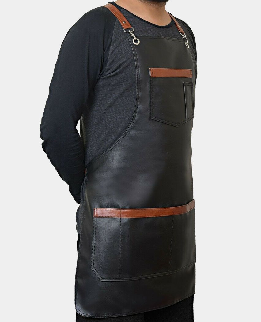 Professional Barber Salon Black Leather Apron