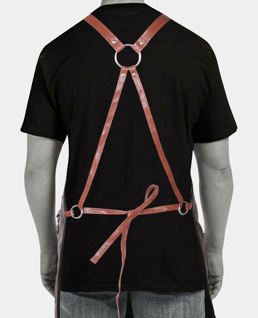 Professional Barber Salon Black Leather Apron