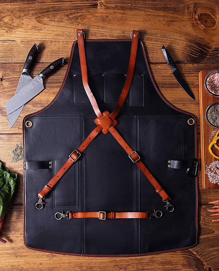Professional BBQ Top Grain Leather Apron