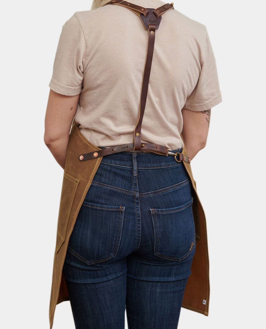 Rust Wax Canvas & Leather Woodworking Apron