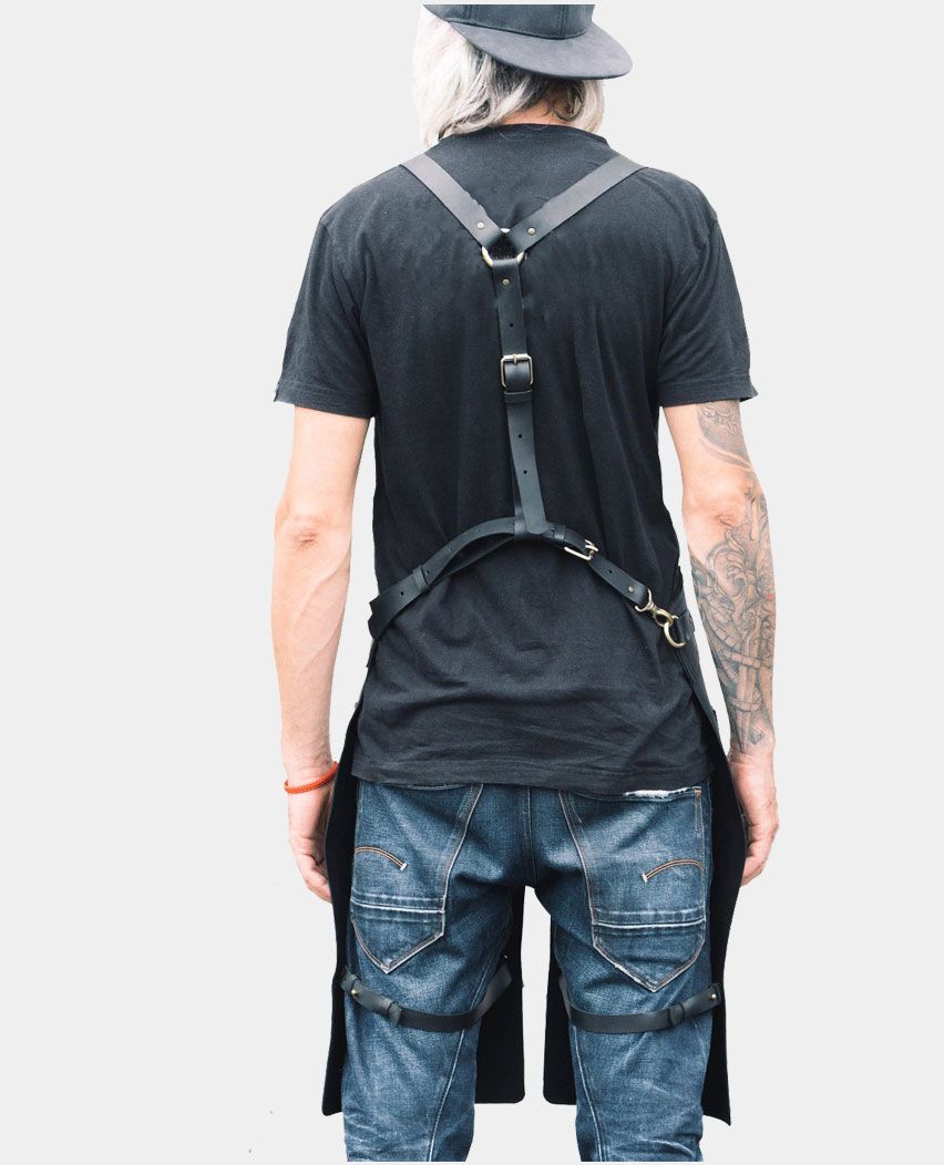 Black Smith Split Leg Leather Apron