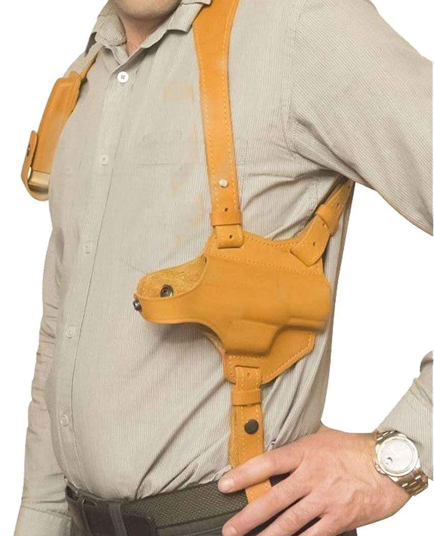 Stylish Tan Leather Shoulder Holster For All Gun