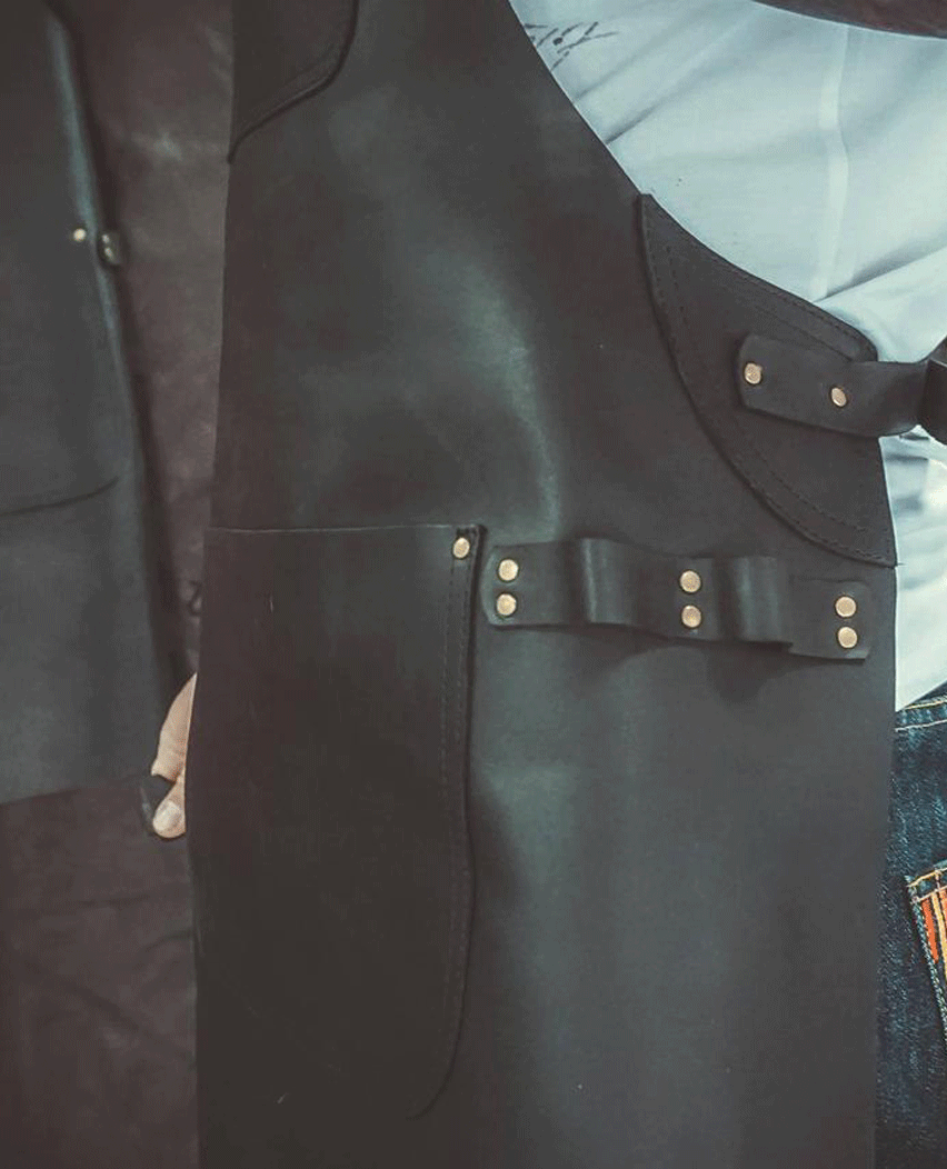 Personalized Chef Black Leather apron