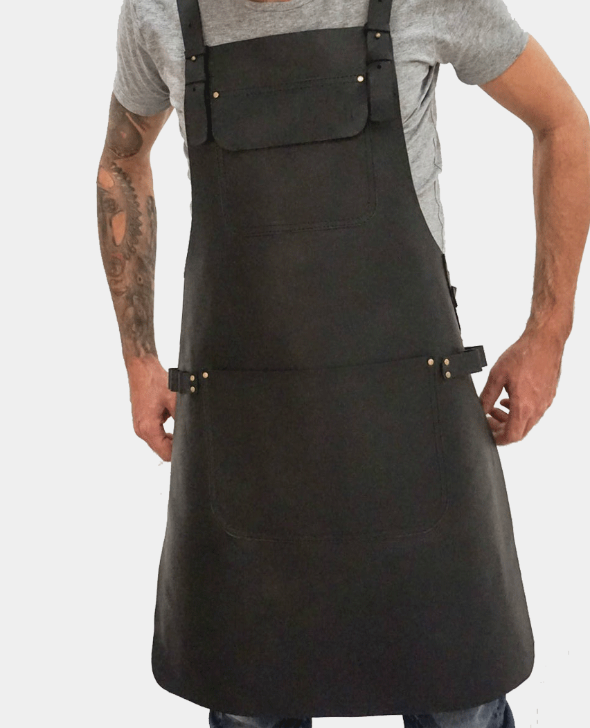 Personalized Chef Black Leather apron
