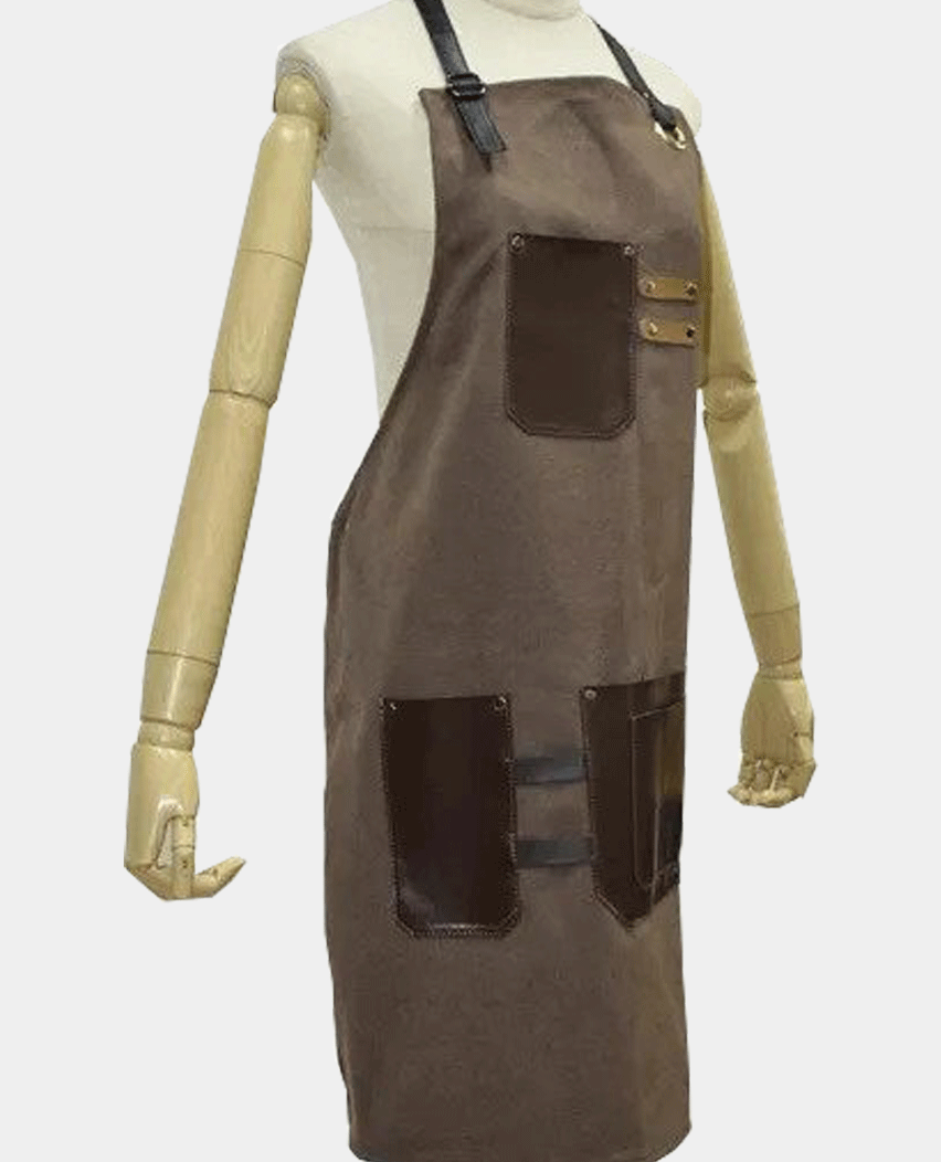 Heavy Duty Waxed Canvas Barber Leather Apron