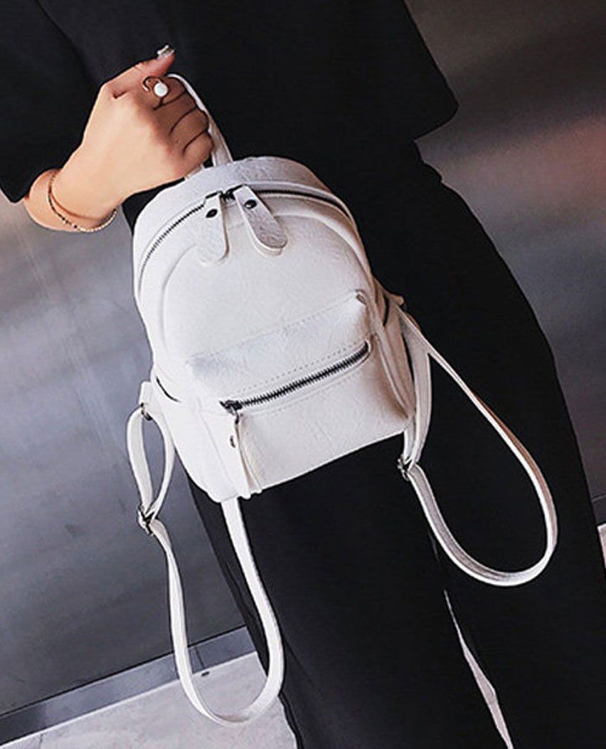 White Leather Mini Women Bag