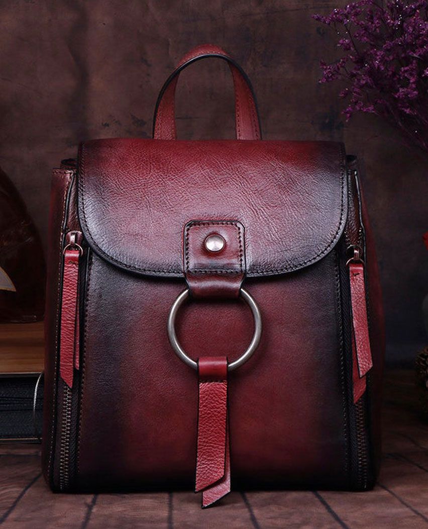 Women Vintage Genuine Leather Backpack