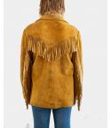 Western Suede Jacket Beige Fringe Suede Jacket