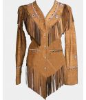 Western Leathe Jacket with Fringe