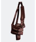 Double-Sided Leather Shoulder Holster with Two Magazine