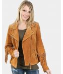 Western Suede Leather Jacket With Fringe
