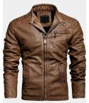 Real Lambskin Tan Brown Leather Jacket