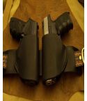 Leather Dual Holster For All Guns With Belt