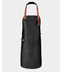 Bartender Black Leather With Brown Strap Apron