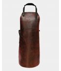 Bartender Red Leather With Black Strap Apron