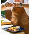 BBQ brown leather apron For Men