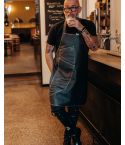 Black Leather Bartender Lightweight Apron