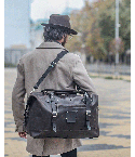 Black Leather Weekender Bag For Men
