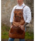 Deluxe Light Walnut Leather Apron