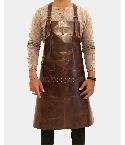 Distressed Single Pocket Leather Apron