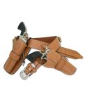  Leather S&W Double Guns Belt Holster For All Cow Boy Revolvers