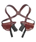 Brown Leather Double Gun Shoulder Holster For All Gun