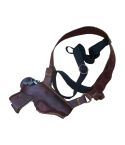 Handmade Brown Leather Shoulder Holster With Bullet Pocket For All Revolver
