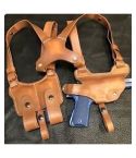 Handmade Brown Leather Shoulder Holster With Bullet Pocket For All Revolver