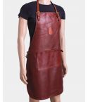 Luxury Brown Leather Apron with Adjustable Comfortable Shoulder Strap