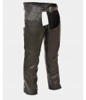 Men's Black Classic Leather Chaps with Jean Pockets
