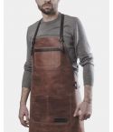 Mens Cooking&BBQ Brown Leather Apron