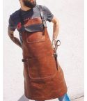 Mens Personalized Barber Black Leather Apron