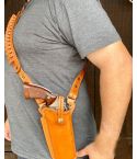 Handmade Brown Leather Shoulder Holster With Bullet Pocket For All Revolver