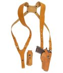 Handmade Brown Leather Shoulder Holster With Bullet Pocket For All Revolver