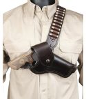 Handmade Brown Leather Shoulder Holster With Bullet Pocket For All Revolver