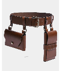 Brown Leather Belt Wallets With Belt